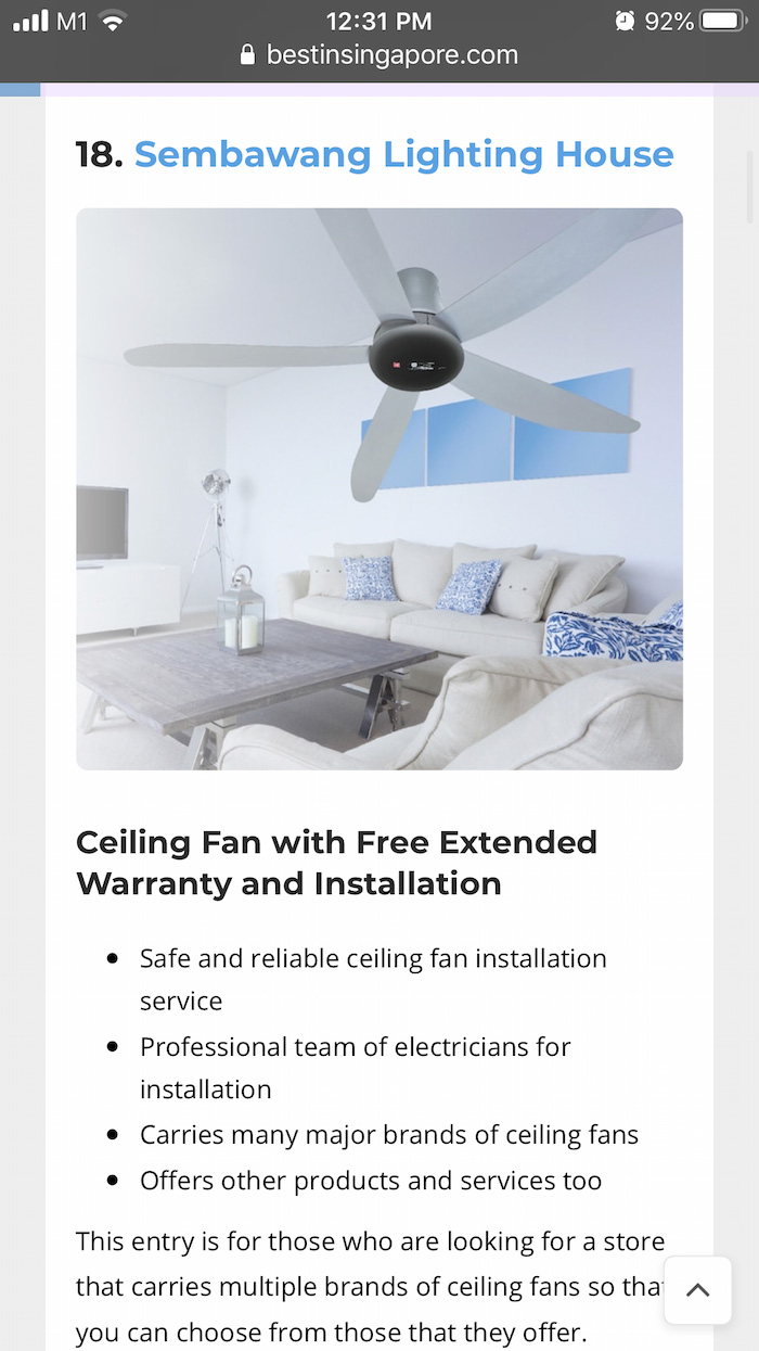 Best Ceiling Fans To In Singapore 2021 Semba Lighting House Pte Ltd
