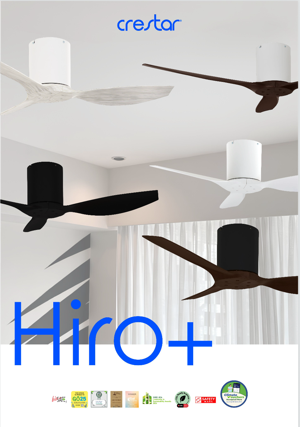 Crestar Hiro + 42/50in Smart Ceiling Fan Brochure pg 1