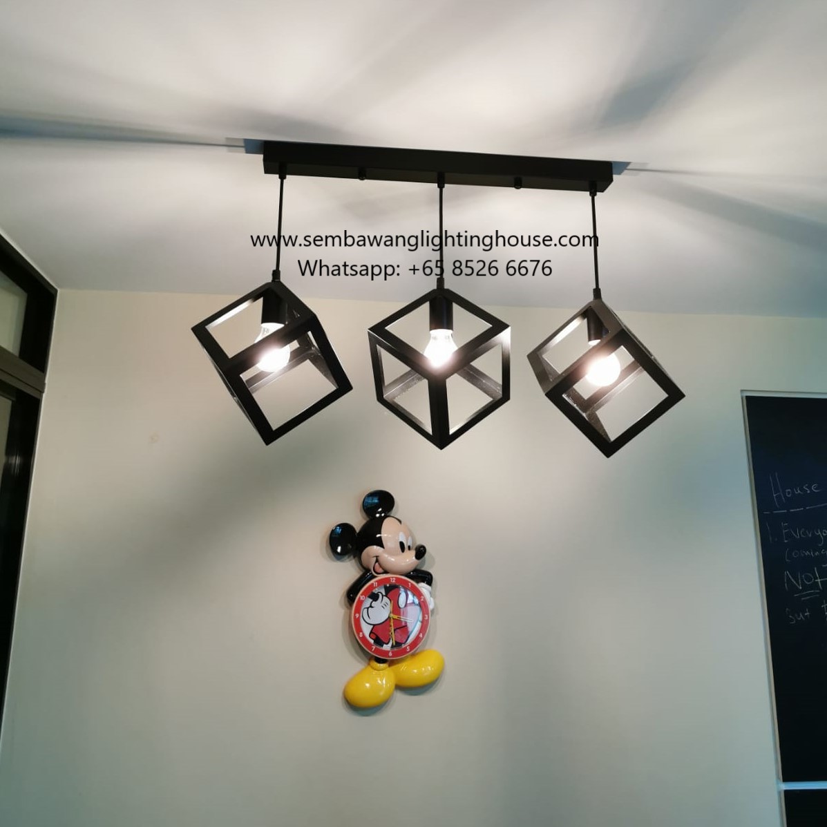 9145/3 black industrial LED dining lamp