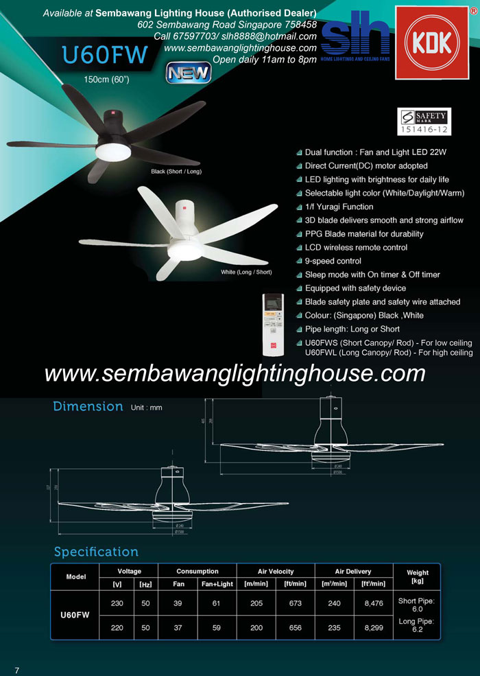 Kdk Ceiling Fan With Led Light Review Ideas Kdk U60fw 60 Dc Led Ceiling Fan Matt Black Free Install