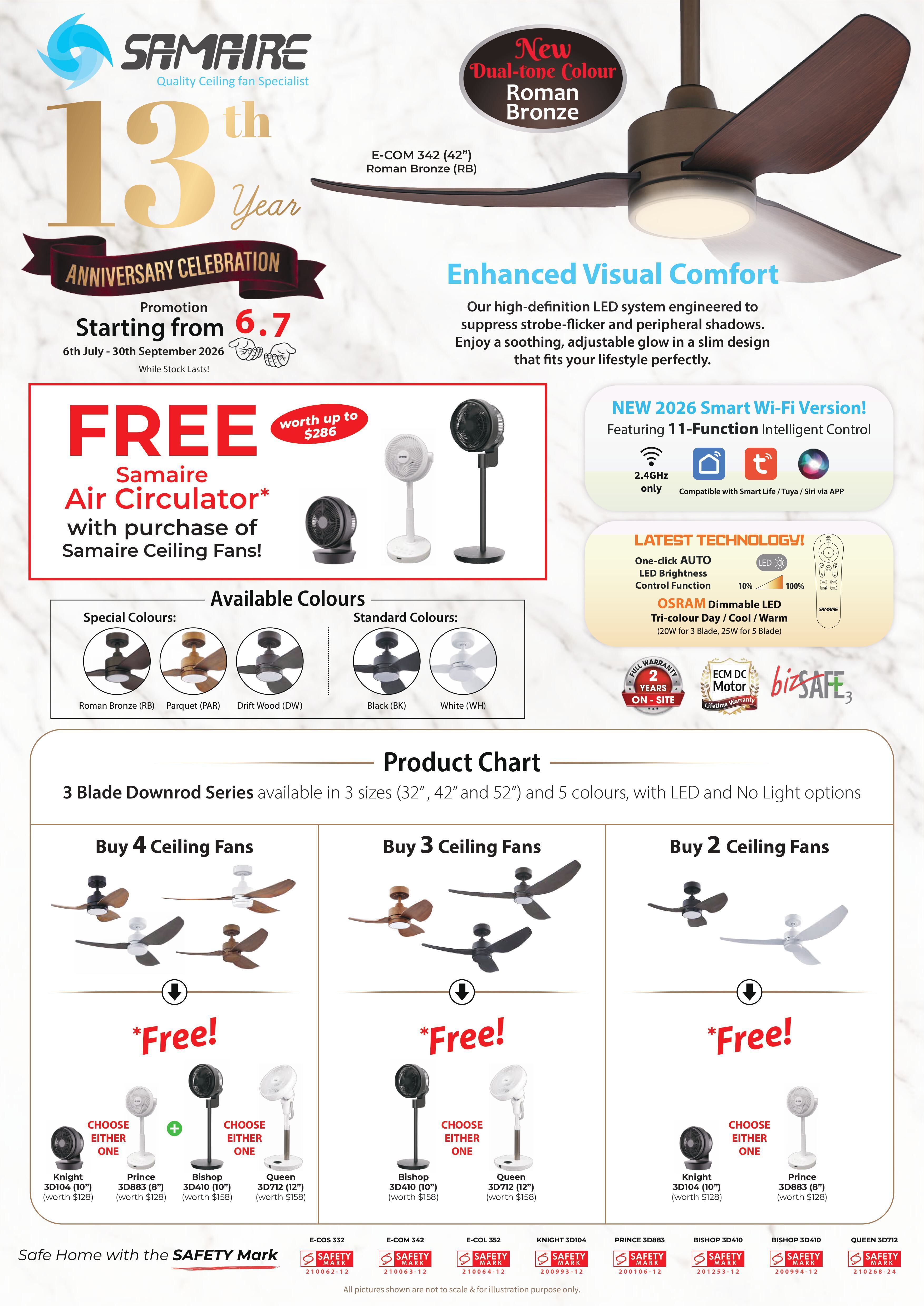 Samaire 3B promotion free air circulator