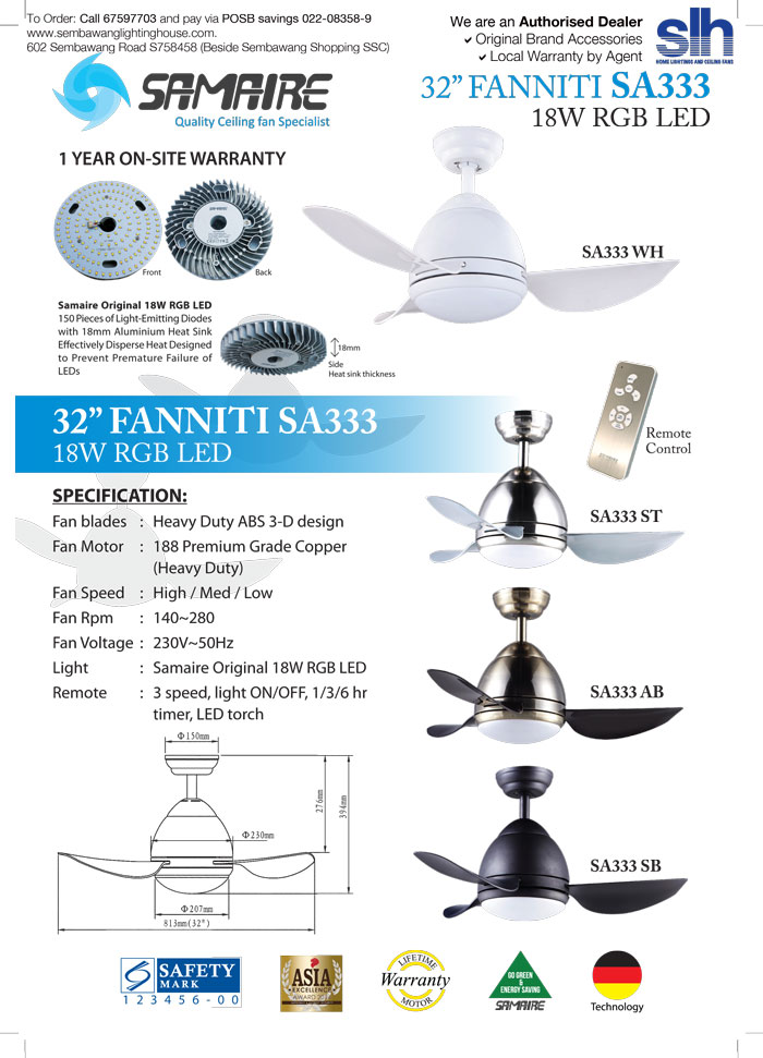 Samaire Sa333 33 Led Ceiling Fan Antique Brown Ab Samaire Sa333 Light Brochure Semba Lighting House Jpg