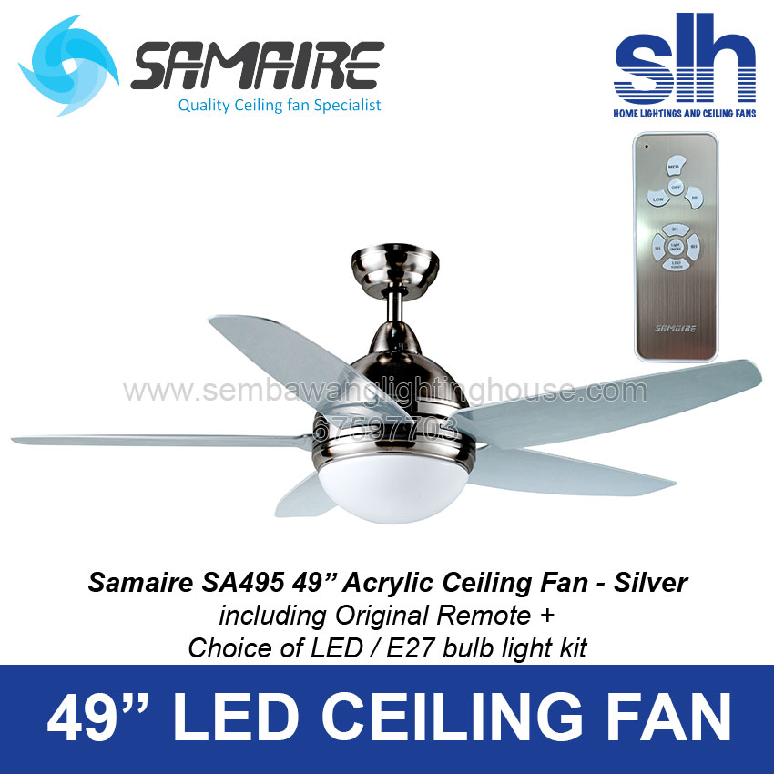 Samaire Sa495 49 Silver Ceiling Fan With Light In Singapore Ceiling Fan With Light In Singapore